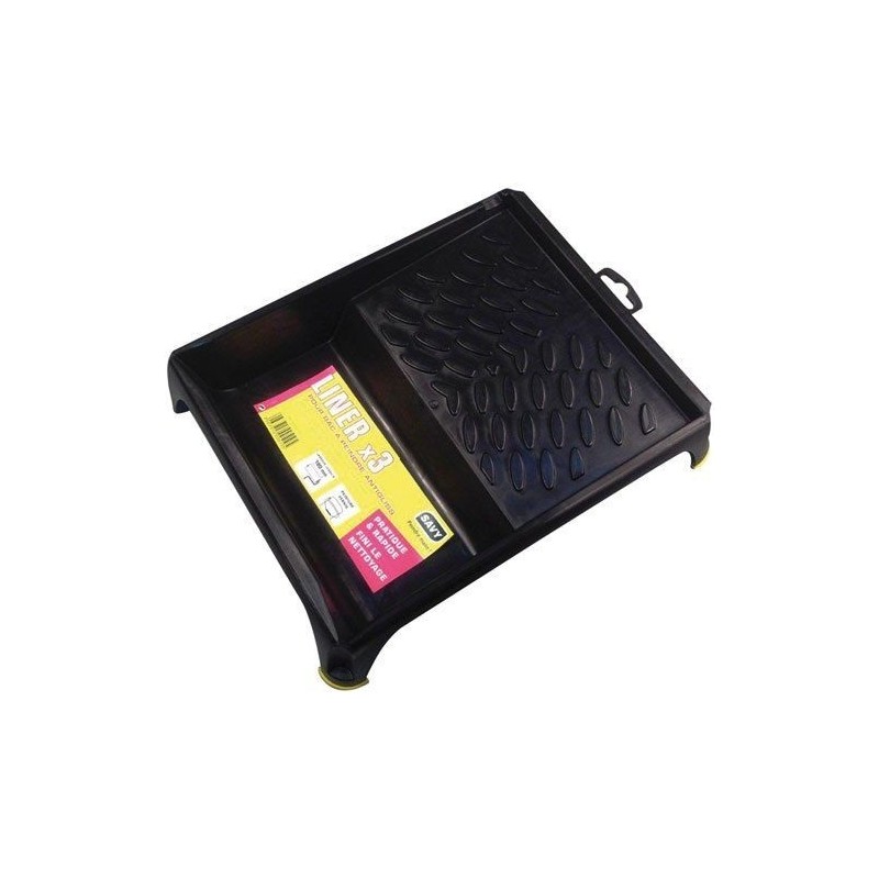 Savy Bac à peinture noir antiglisse plat pour rouleau 180mm