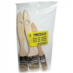 Pinceau plat 000 lot de 3