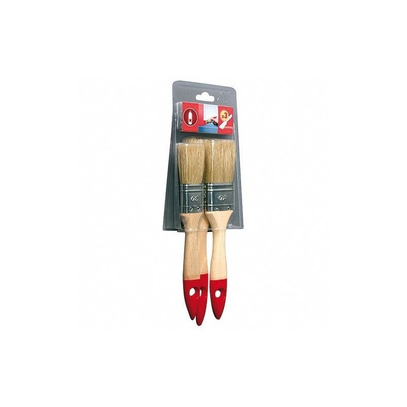 Savy Pinceau plat lot de 3 pour peinture mate et satinée