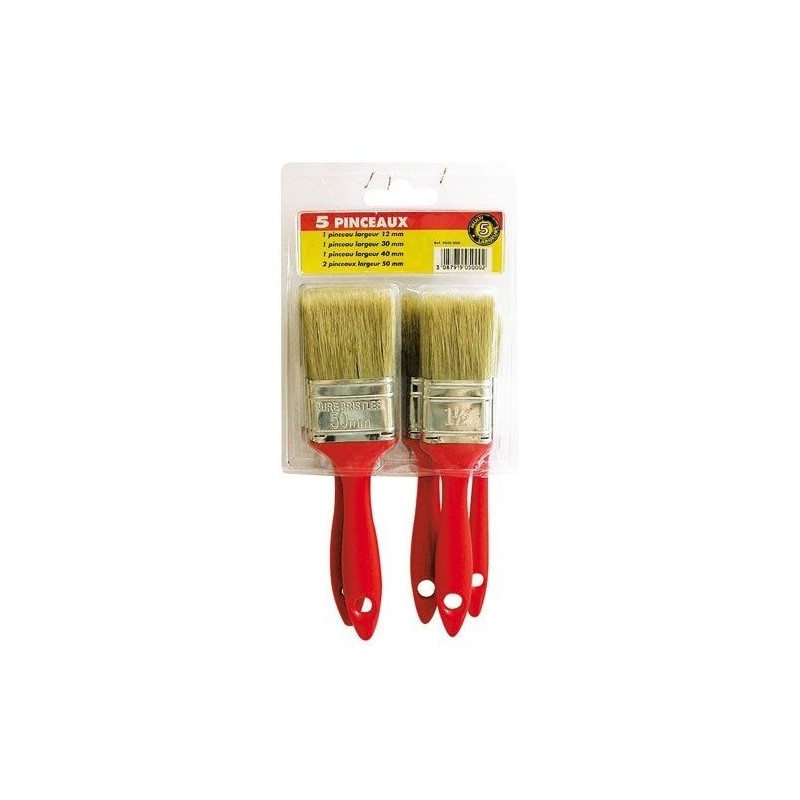 Savy Pinceau plat lot de 5 sous coque A