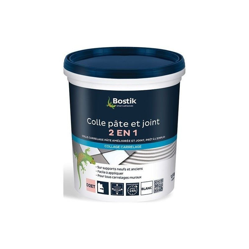 Bostik Colle et joint blanc 1.5kg prêt à l'emploi
