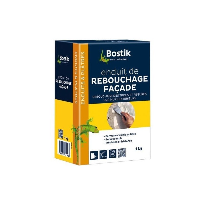 Bostik Enduit rebouchage façade en poudre 1kg