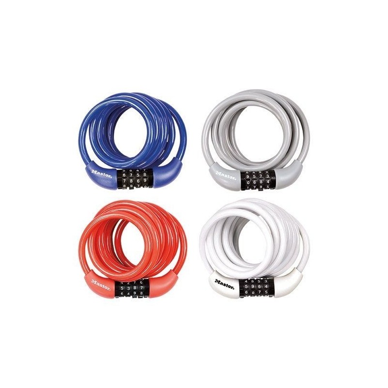 Master Lock Antivol câble 1m80 x8mm à combinaison