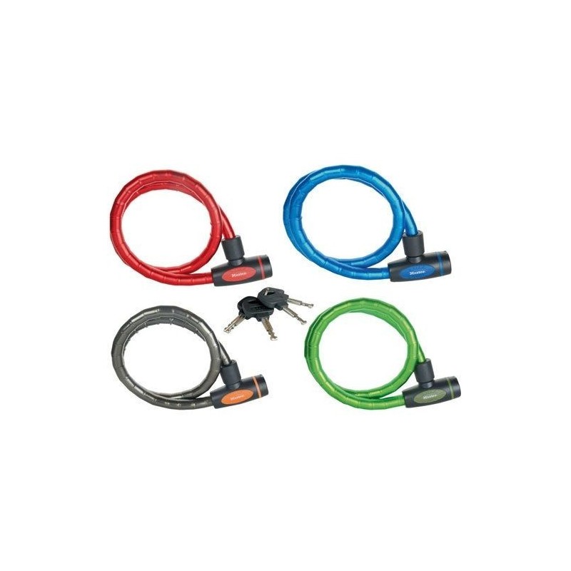 Master Lock Antivol câble articulé 1m à clé couleur